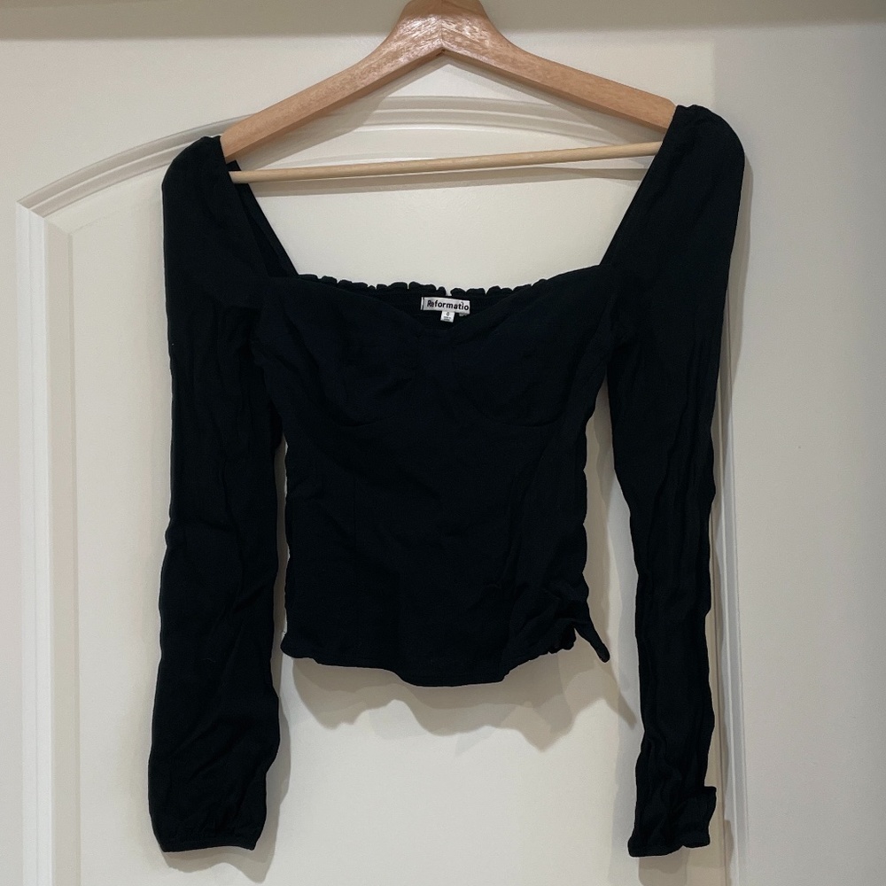 Reformation Reign Top Black Size XS